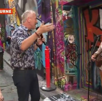 [HAY VIDEO] Un artista callejero salteño sorprendió a Marley y a Lali en Australia