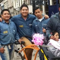 La buena del día / Metalúrgico de Orán entregó una bicisilla a una niña de la Puna