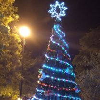 Tiempo navide&ntilde;o en Salta: fabricaron con botellas un &aacute;rbol de cinco metros y deslumbra a todos