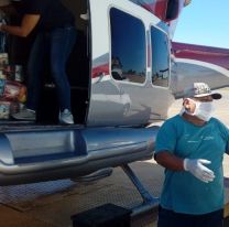 La localidad de Los Toldos recibi&oacute; asistencia a&eacute;rea