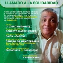 Profe de la UNSa est&aacute; internado con coronavirus y buscan donantes de plasma