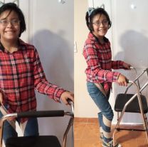 Candelaria volvi&oacute; a caminar tras la donaci&oacute;n de un andador de sus compa&ntilde;eros