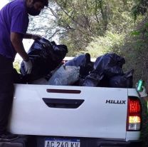 Un grupo de voluntarios limpió la ruta nacional 9