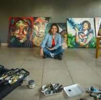 Artista pl&aacute;stica salte&ntilde;a expone sus obras en una galer&iacute;a de arte de M&eacute;xico