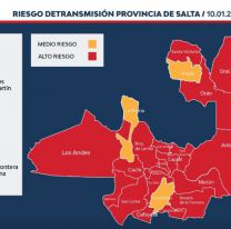 Salta en rojo por el Covid: Hay 20 departamentos con alto riesgo sanitario