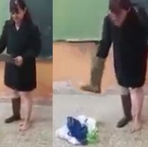 Docente salte&ntilde;a lleg&oacute; empapada al aula y sus alumnos la ovacionaron