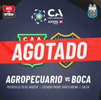 En menos de una hora se agotaron las entradas para ver a Boca en Salta