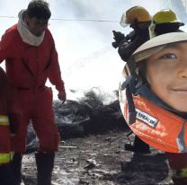 Bautista, el bomberito salteño que ayudó a apagar el fuego en zona Sudeste