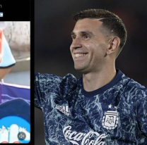 Changuito salte&ntilde;o emocion&oacute; al "Dibu" Mart&iacute;nez y a la selecci&oacute;n: la sorpresa que recibi&oacute;