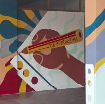 Salteño pintó un mural en su colegio por el 60 aniversario y deslumbró a todos con su arte