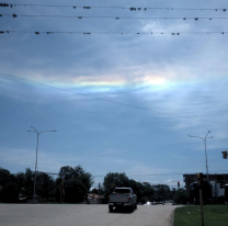 Apareci&oacute; un halo solar en el cielo metanense