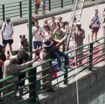 Una periodista de TN cumplió el "desafío tirolesa" y se lanzó al dique en Salta
