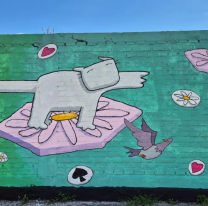 Pintaron un colorido mural en el barrio Tres Cerritos