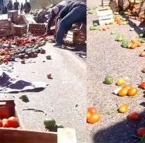 Ejemplo de solidaridad en Salta: vecinos ayudaron a levantar la carga de un camión volcado